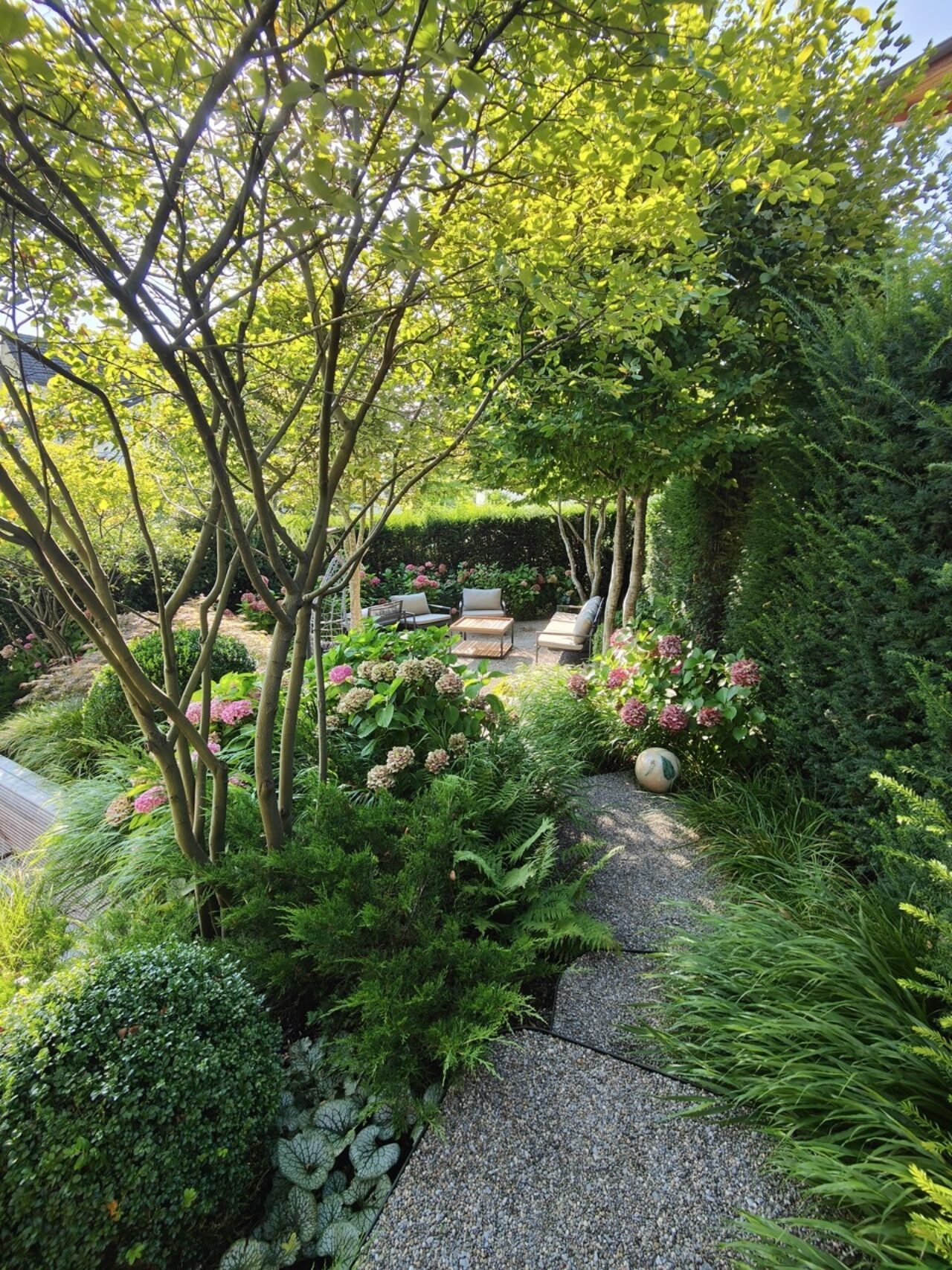 07 Amelanchier Carpinus Hydrangea Garten Design Taxus Brunnera Pflanzen Holz Ipe Garten Gestaltung